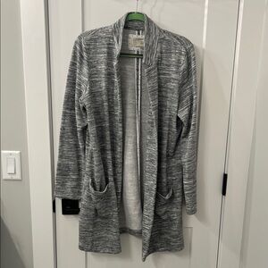 Gray open front sweatshirt cardigan